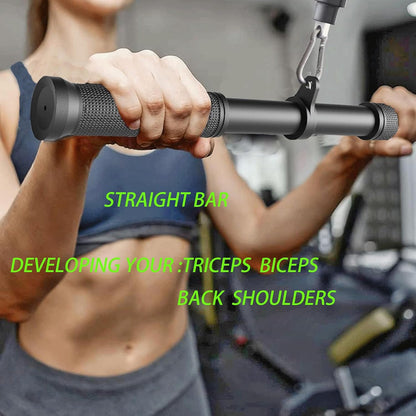 Cable Machine Attachments Set, Home Gym Accessories with 39" LAT Pull down Bar, Straight Bar, V-Shaped Bar, Tricep Rope, Double D Handles, Weight Workout Equipment for Strength Training