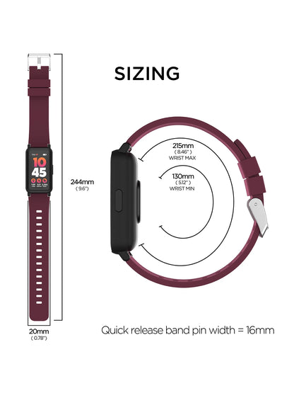 Active 3 Unisex Adult Smartwatch Fitness Tracker, Merlot, Silicone Strap