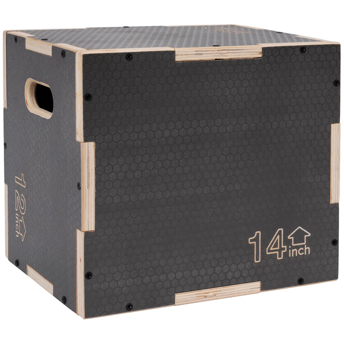 16" X 14" X 12" Plyo Box Non-Slip Jump Platform, Gray
