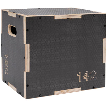 16" X 14" X 12" Plyo Box Non-Slip Jump Platform, Gray