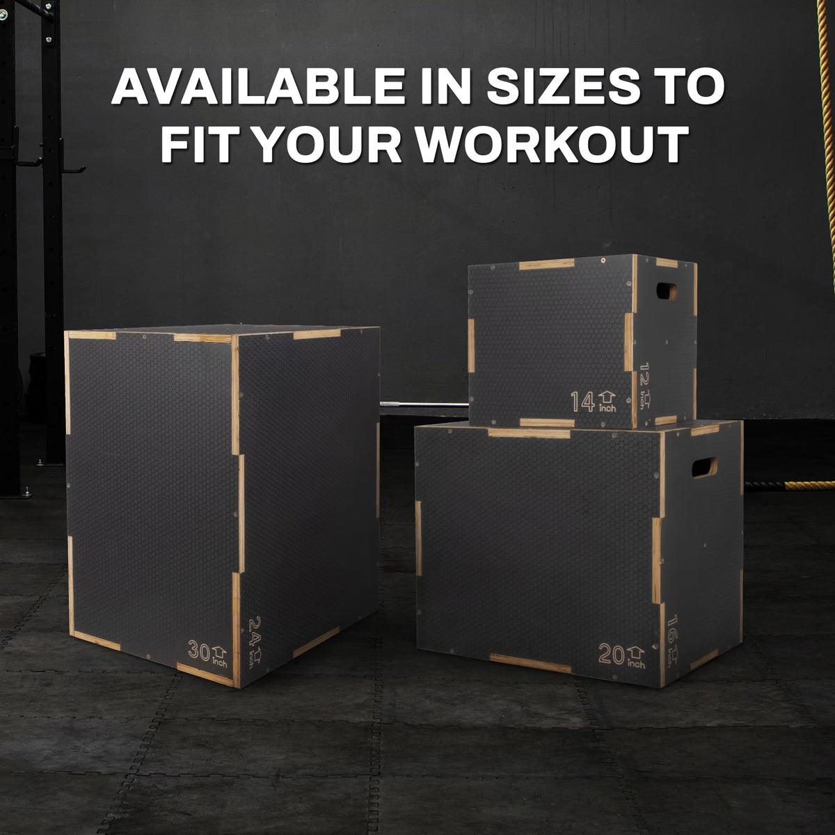 16" X 14" X 12" Plyo Box Non-Slip Jump Platform, Gray