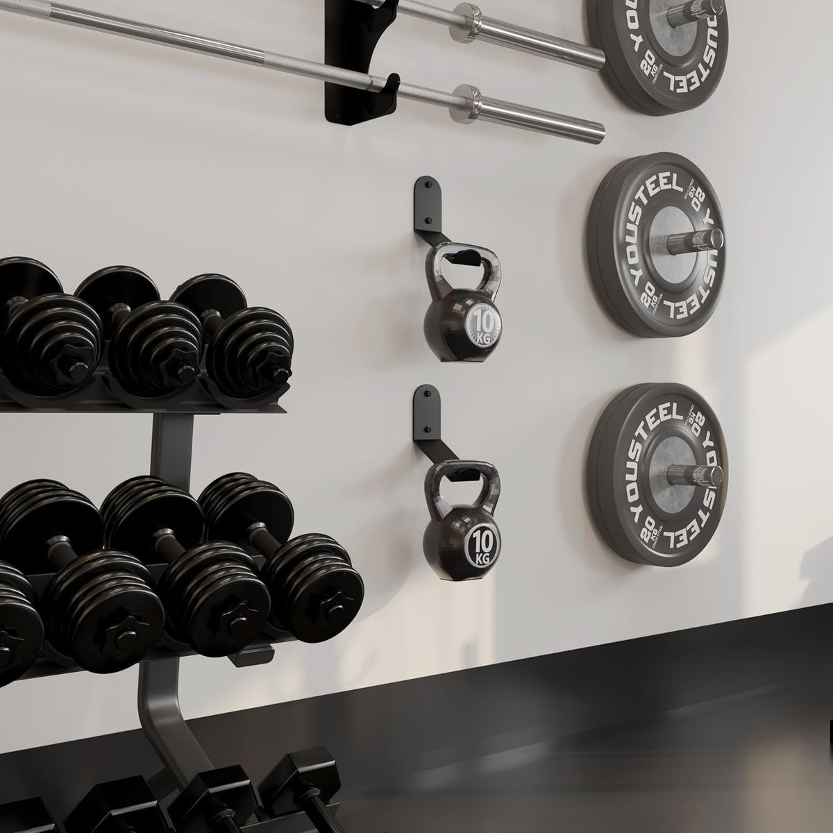 Kettlebell Rack Heavy Duty Kettlebell Storage Holders Wall Mount Kettlebell Hanger for Workout Room Commercial Gym Home Gym