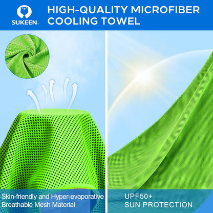 4 Pack Cooling Towels (40"X 12"), Cooling Neck Wraps, Soft Ice Towel