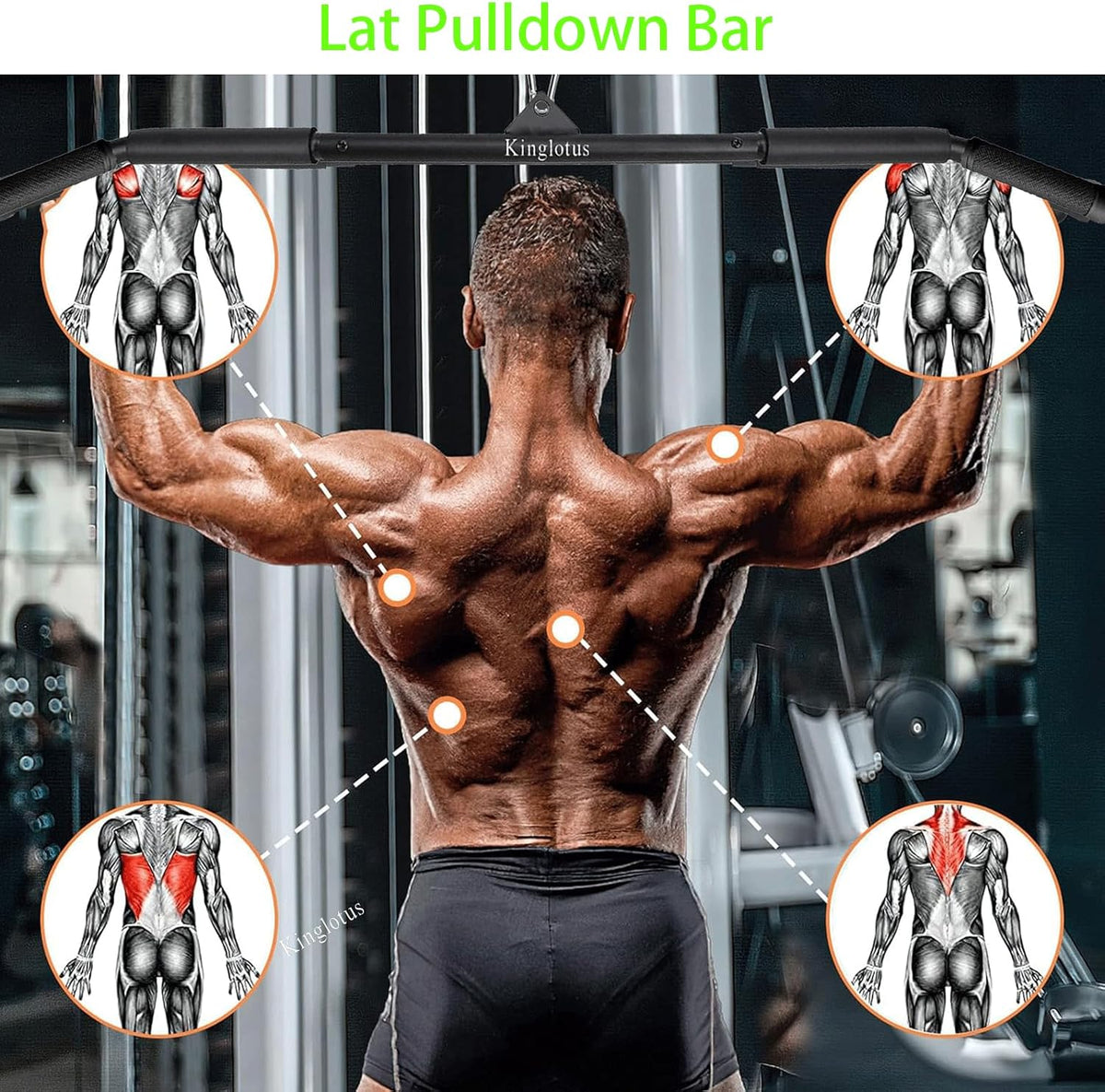 Cable Machine Attachments Set, Home Gym Accessories with 39" LAT Pull down Bar, Straight Bar, V-Shaped Bar, Tricep Rope, Double D Handles, Weight Workout Equipment for Strength Training