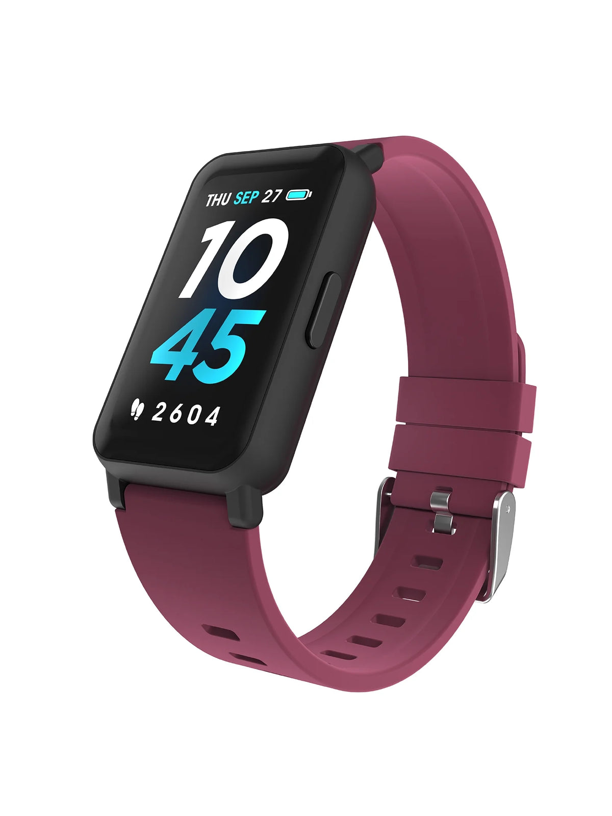 Active 3 Unisex Adult Smartwatch Fitness Tracker, Merlot, Silicone Strap