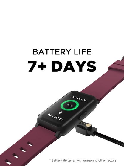 Active 3 Unisex Adult Smartwatch Fitness Tracker, Merlot, Silicone Strap