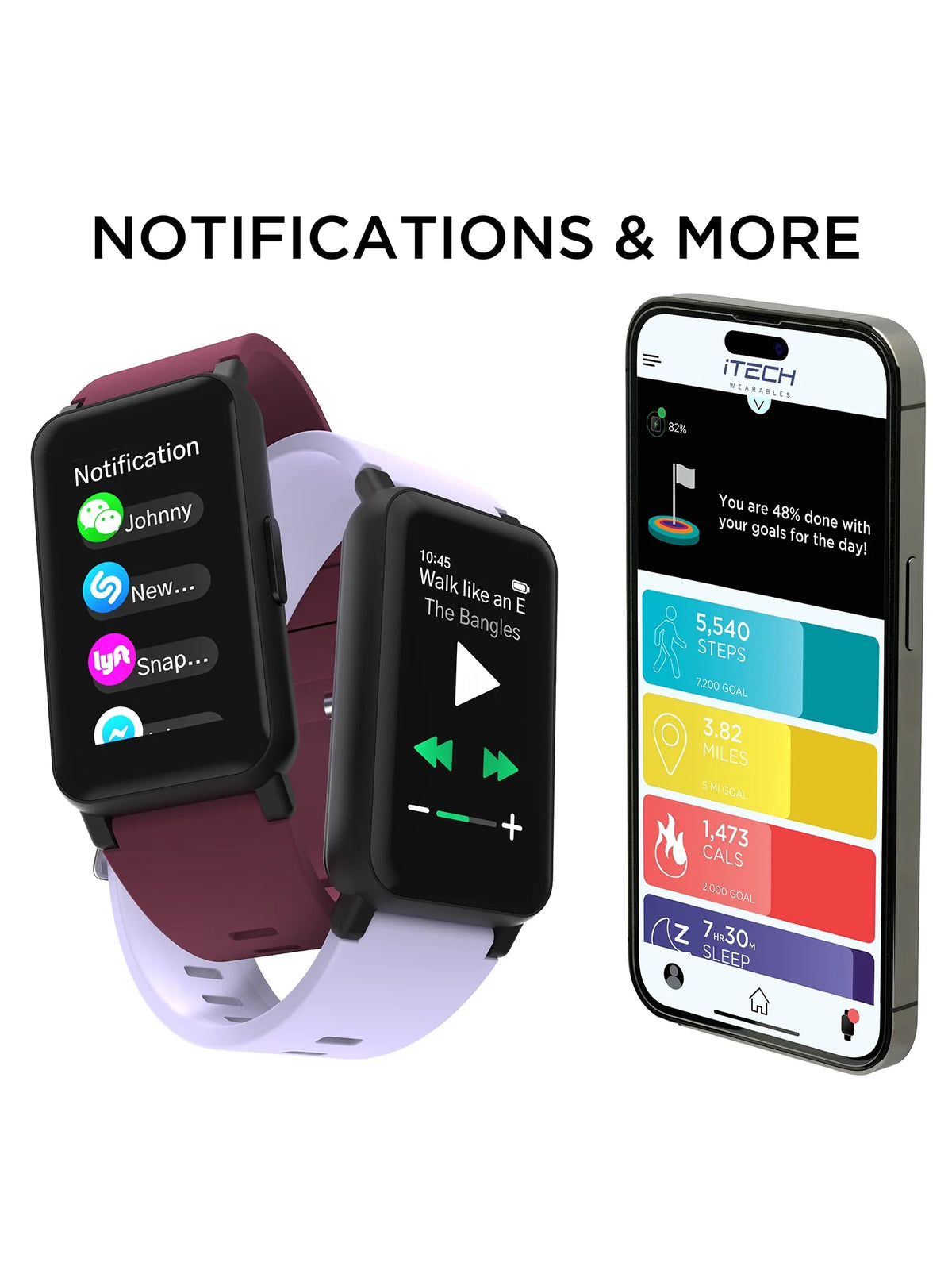 Active 3 Unisex Adult Smartwatch Fitness Tracker, Merlot, Silicone Strap